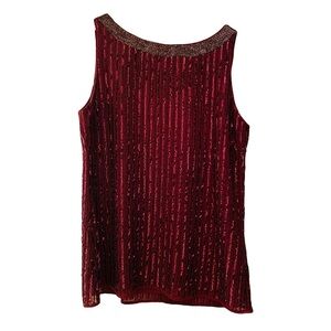 NWOT Boston Proper Burgundy Sequin Tank Top